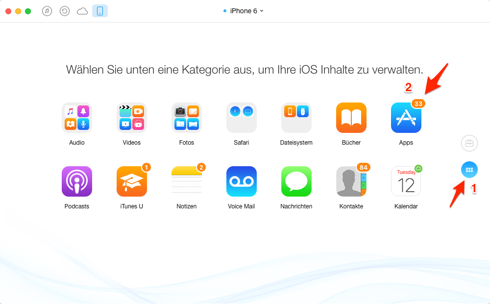 Apps vom iPhone auf iPad direkt senden – Schritt 2