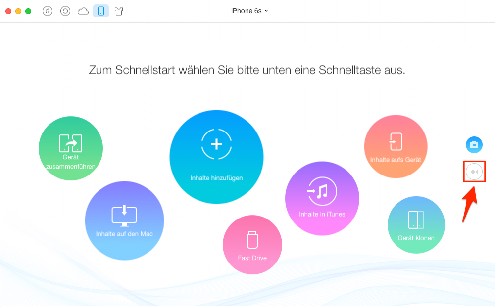 Apps vom iPhone in iTunes – Schritt 1