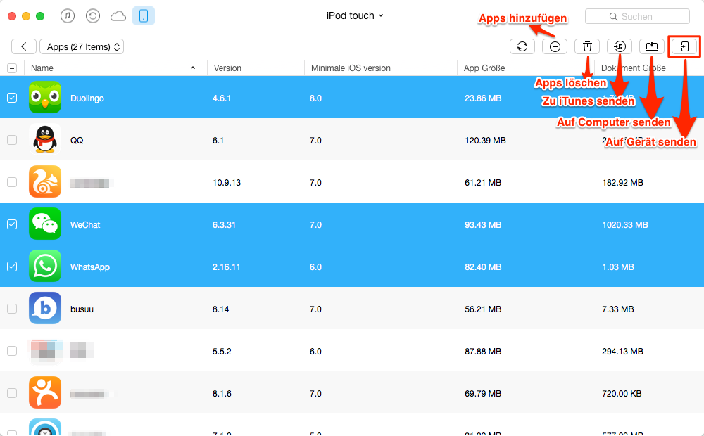 iPod touch Apps auf iPad direkt übertragen – Schritt 3