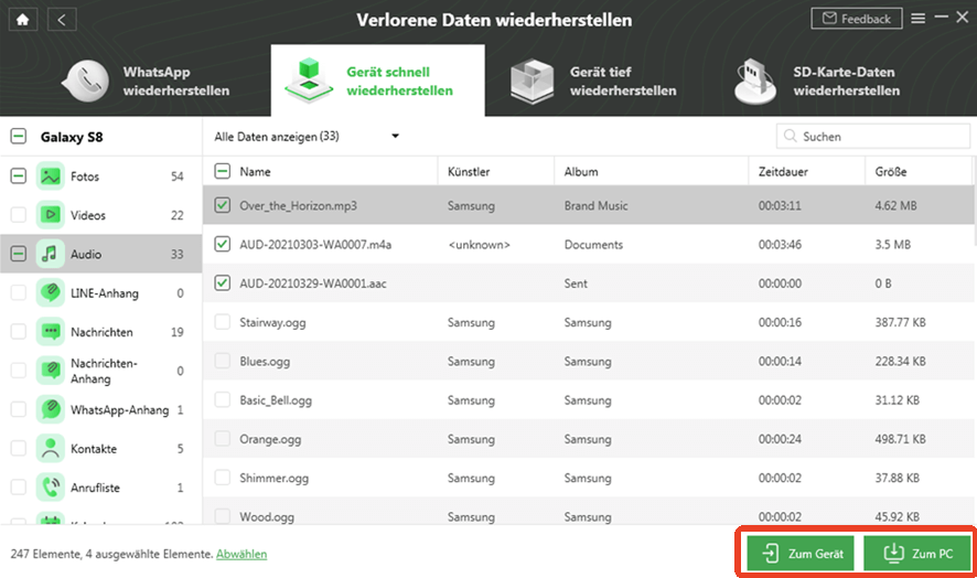 Auf Gerät oder Computer