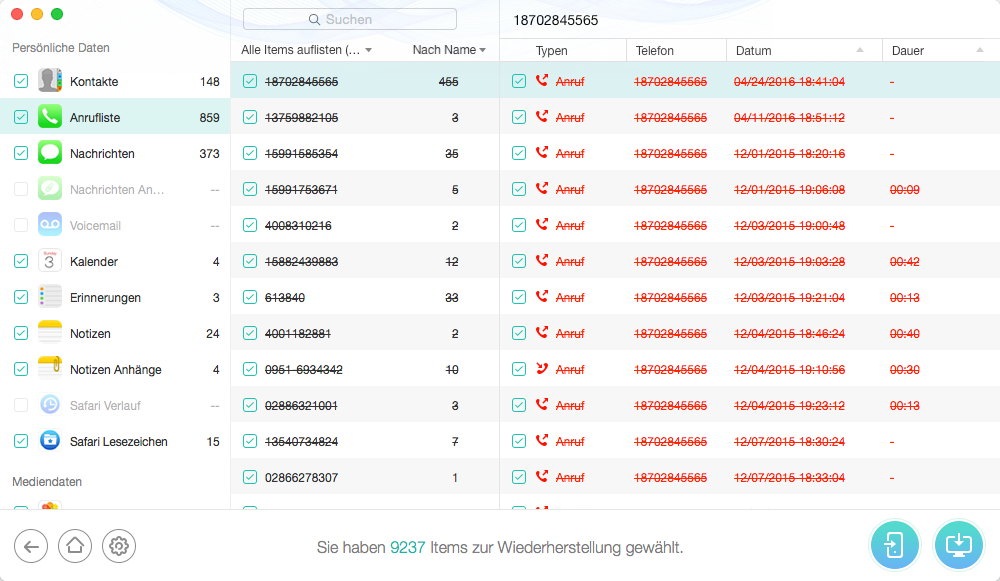Mit PhoneRescue Daten abrufen - Backup Software für iOS 9