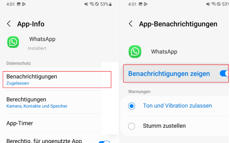 Benachrichtigungsverlauf