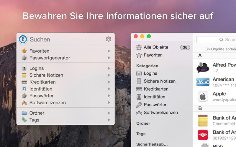 Beste App von Mac: 1Password