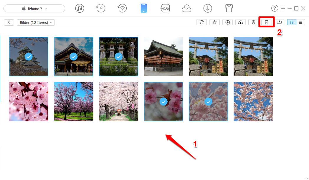 Bilder vom iPhone zu iPhone – schritt 3