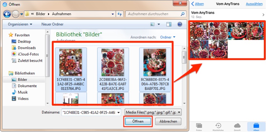 Bilder vom PC auf iPhone fertig übertragen – Schritt 4