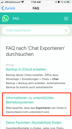 Wie kann ich WhatsApp Chatverlauf exportieren?