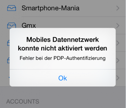 PDP Authentifizierung iPhone