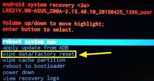 Daten löschen/Werksreset