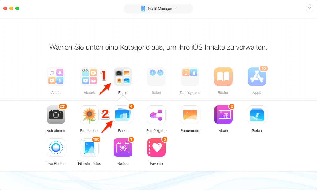 Selektiv! Daten vom USB-Stick auf iPhone kopieren - Schritt 2