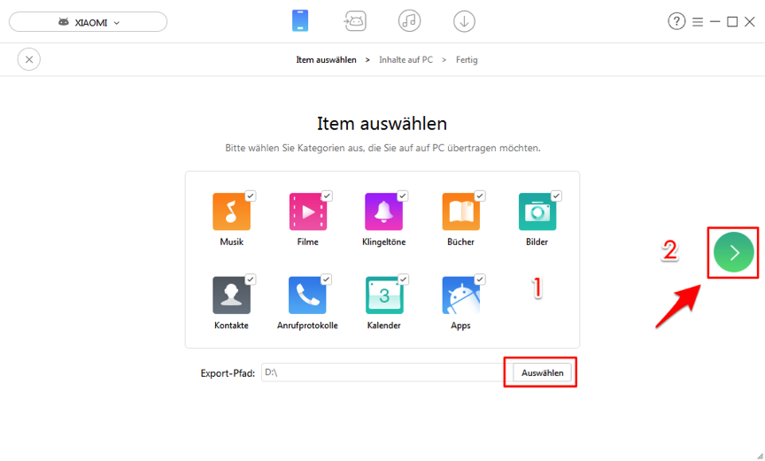 2 Wege Alle/Selektive Daten von Android auf PC übertragen iMobie