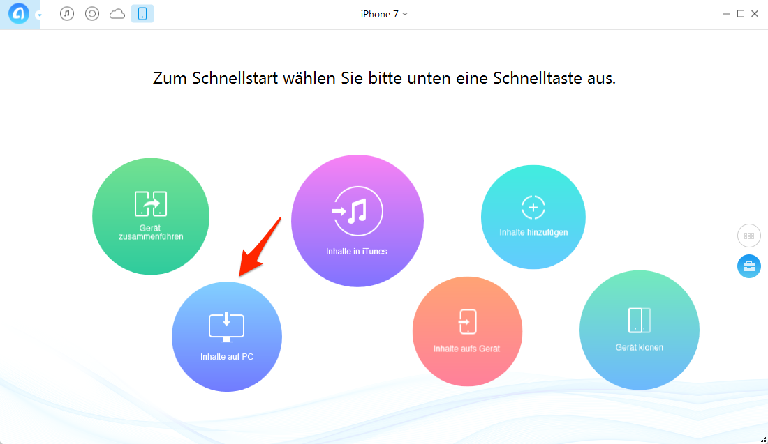 Daten vom iPhone auf PC – Schritt 2