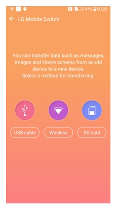 LG Mobile Switch für Datenübertragung