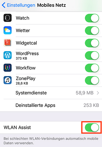 Häufige iOS 9-Probleme: Schneller Verbrauch von Mobile-Daten