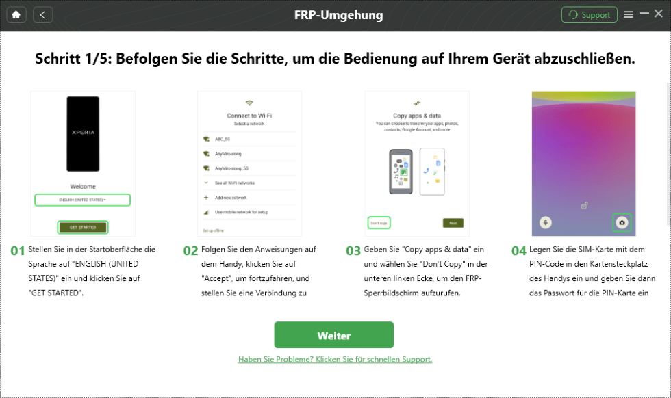 Folgen Sie den Anweisungen in der DroidKit-Oberfläche