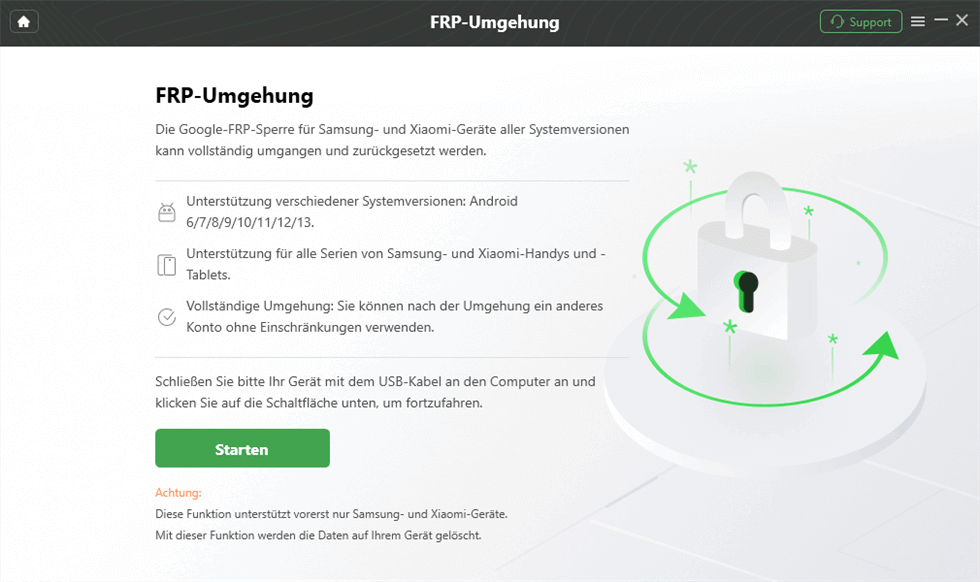 DroidKit - FRP-Umgehung - Starten