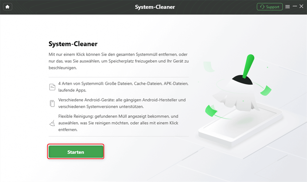 DroidKit - System-Cleaner - Starten