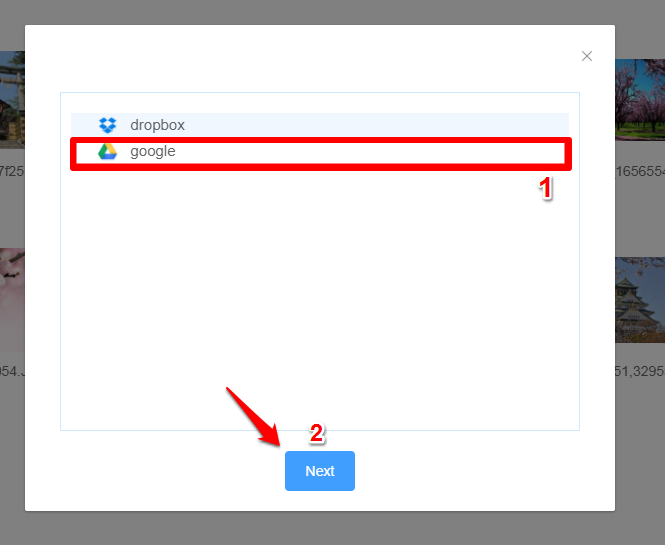 Dropbox in Google Drive importieren - Schritt 3