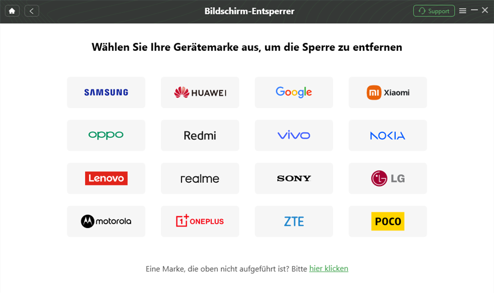 Wählen Sie die Gerätemarke