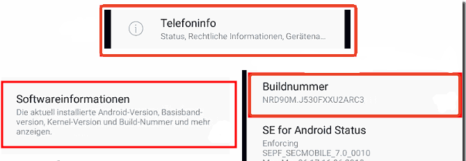 Entwickleroptionen aktivieren