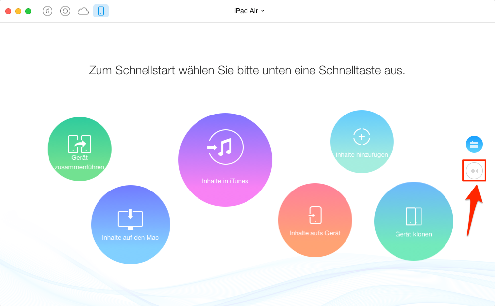 Filme vom iPad auf Computer – Schritt 1