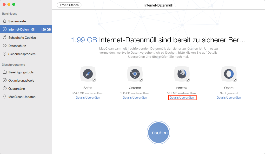 Wie kann man Firefox Cache selektiv löschen – Schritt 2