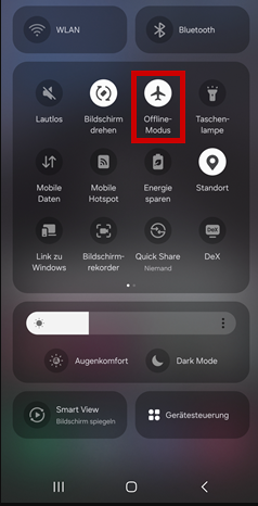Flugmodus ein- und ausschalten