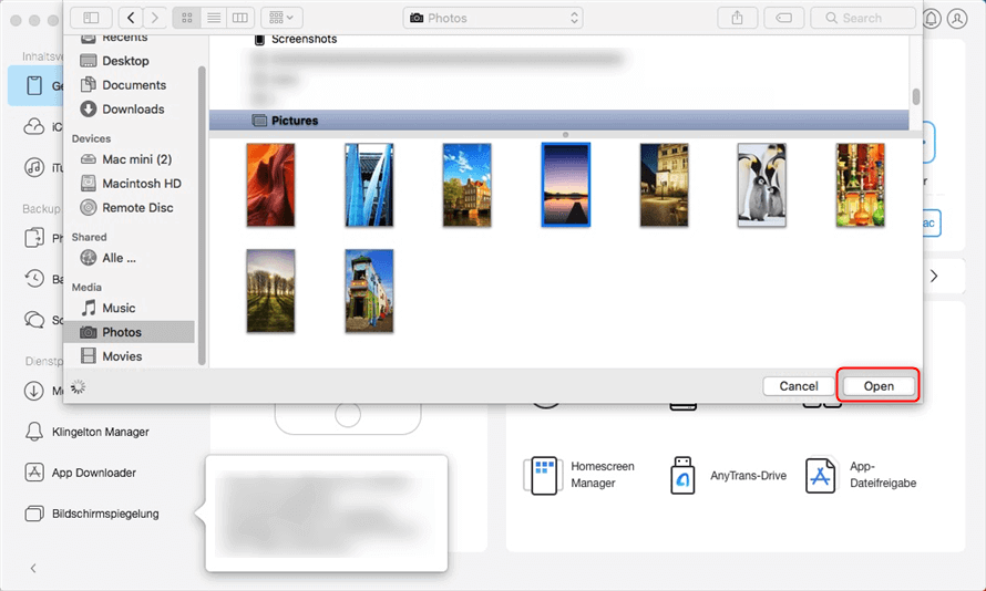 Fotos auf dem Mac auswählen