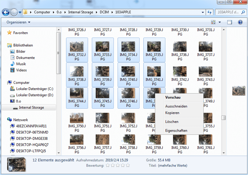 Fotos auf USB-Stick kopieren
