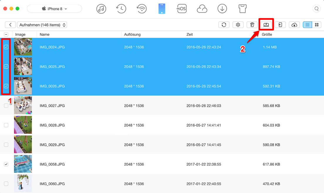 Bilder von iPhone auf Mac – Schritt 3
