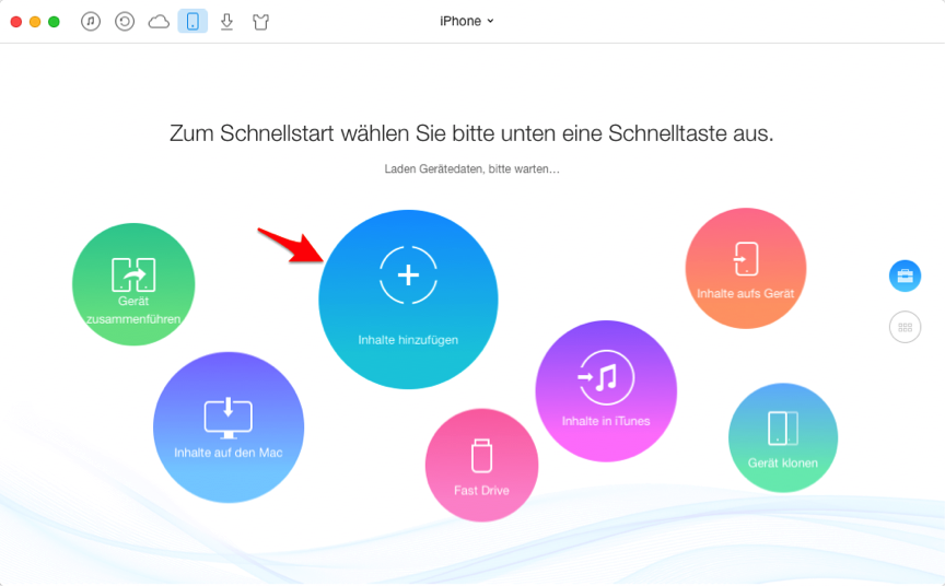 Fotomediathek unter die Option Fotos auswählen - Schritt 1