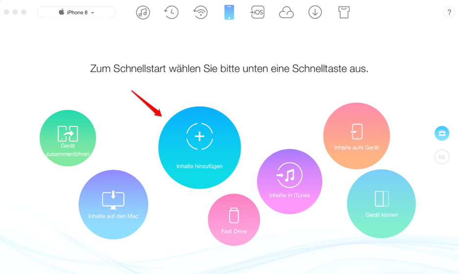 Fotos vom MacBook auf iPhone – Schritt 1