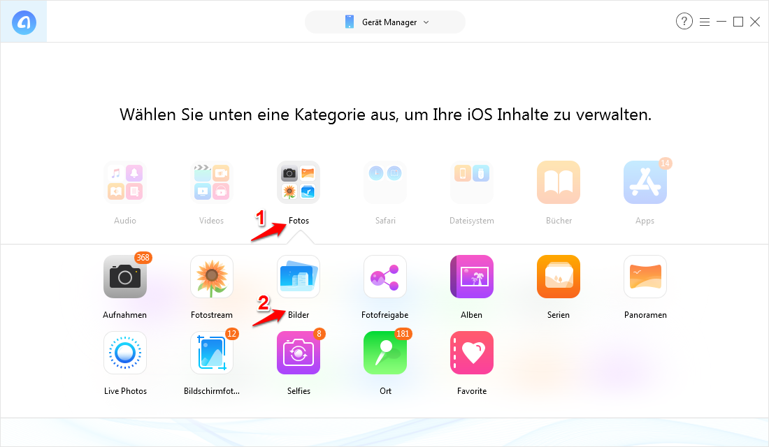 Fotos vom PC auf iPad ohne iTunes übertragen - Schritt 3