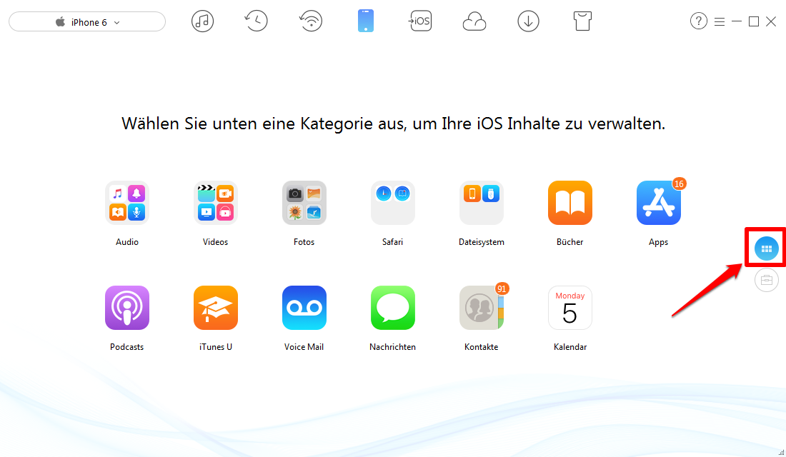 Fotos vom iPhone 6 auf Computer – Schritt 1