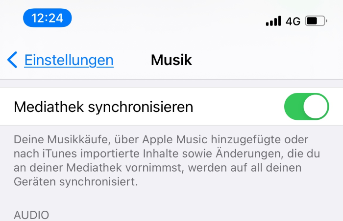 Fotos/Musik synchronisieren