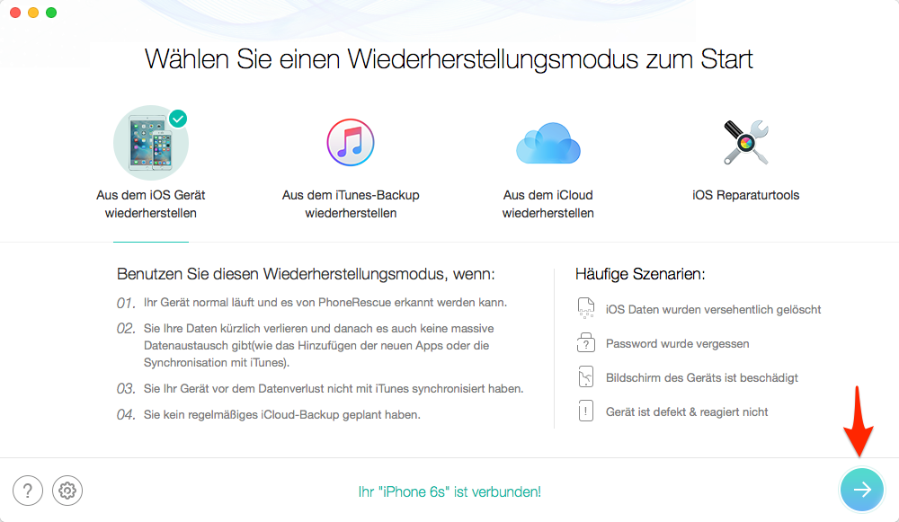 Gelöschte Voicemail auf dem iPhone wiederherstellen – Schritt 2