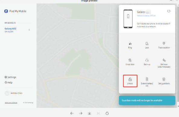 "Gerät löschen" auswählen