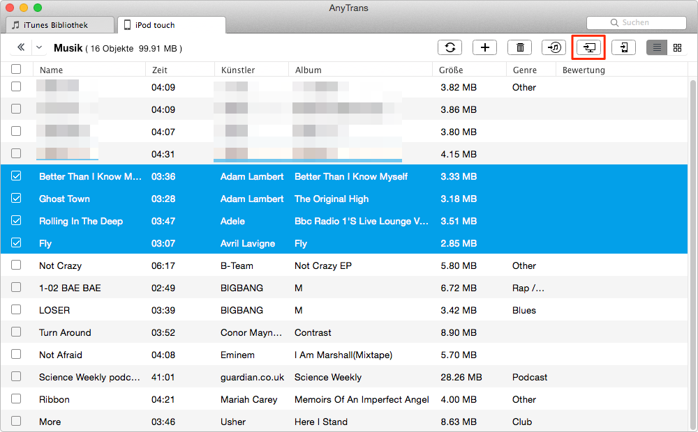 iPod touch besitzt keine Musik – Schritt 2