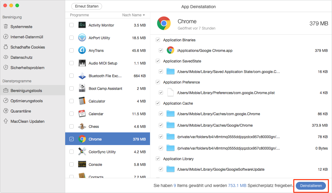 Google Chrome vom Mac deinstallieren - Schritt 2