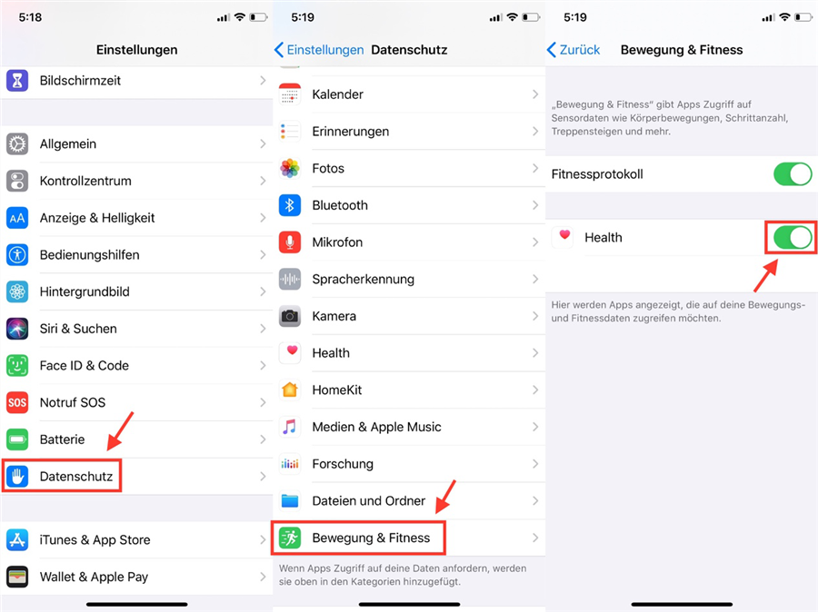 health-app-deaktivieren
