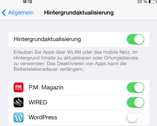 Hintergrundaktualisierung