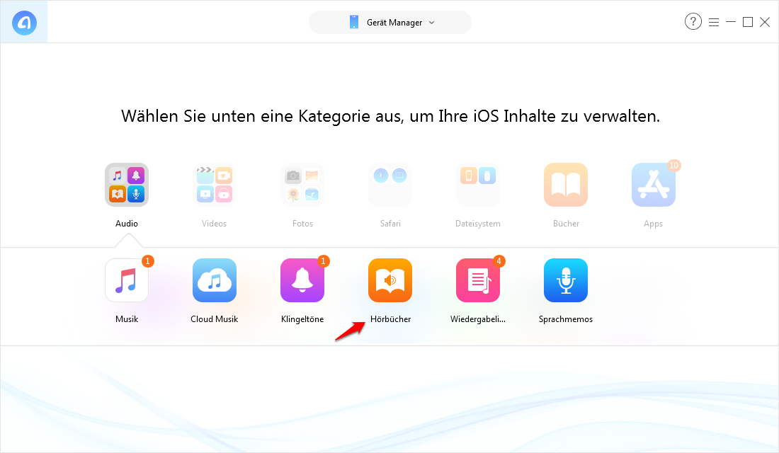 Schnell! Hörbuch vom Computer auf iPhone übertragen – Schritt 3