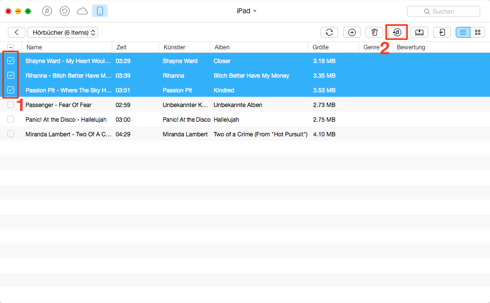 Sicher! iPad/iPod touch Hörbuch in iTunes importieren - Schritt 3