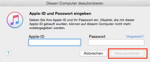 Apple-ID und Passwort eingeben - Schritt 2