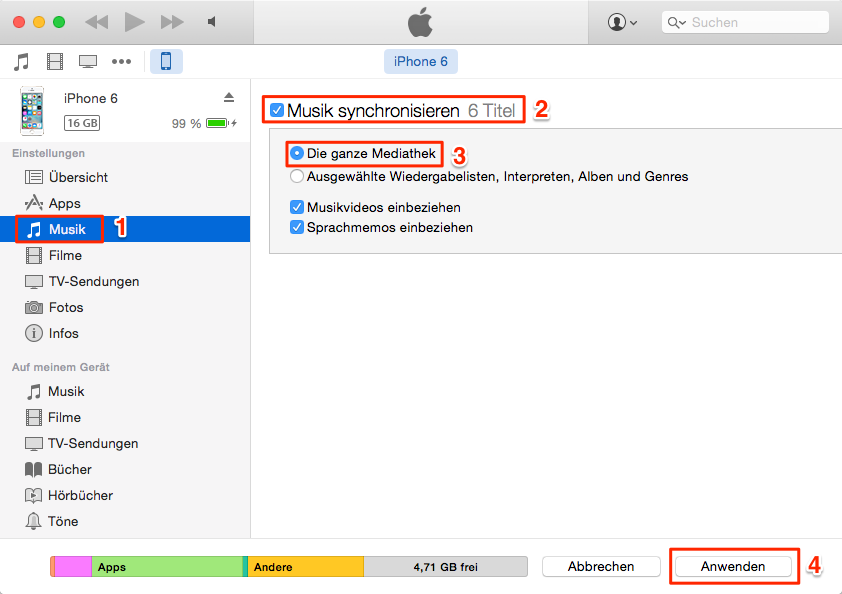 Mit iTunes ziehen Sie die Musik im iPod