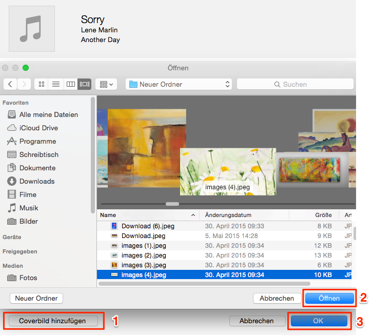 Coverbilder für Musik hinzufügen - Schritt 2