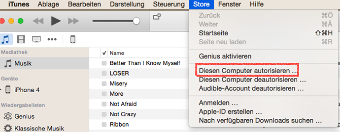 Autorisieren Ihren Computer – Schritt1