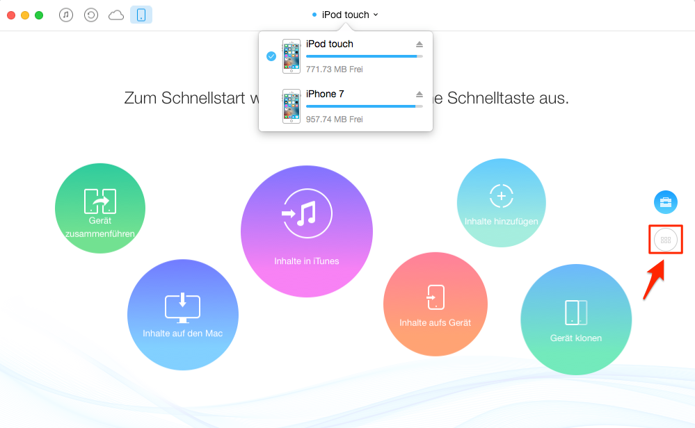 Musik vom iPod auf iPhone kopieren – Schritt 2