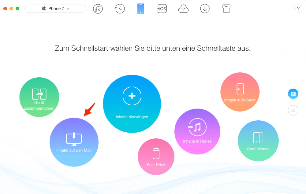Musik vom iPhone auf Mac übertragen – Schritt 1