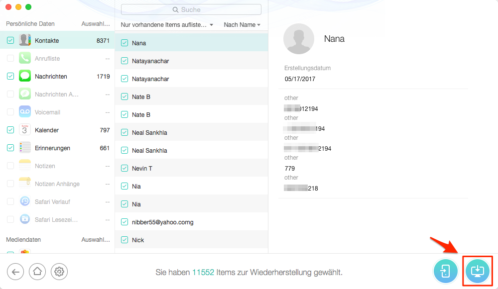 iCloud Backup auf Mac/PC laden – Schritt 5