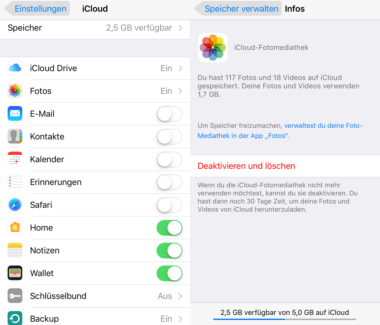 iCloud Backup beschleunigen: große Datei deaktiveren